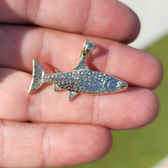 10K, 14K or 18K Gold Salmon Pendant