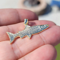 10K, 14K or 18K Gold Salmon Pendant