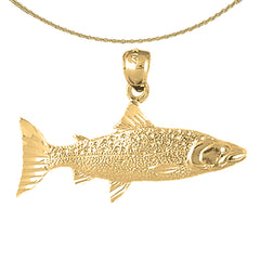 10K, 14K or 18K Gold Salmon Pendant