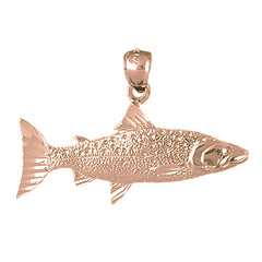 10K, 14K or 18K Gold Salmon Pendant