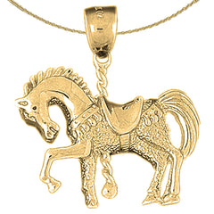 10K, 14K or 18K Gold Carousel Horse Pendant