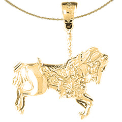 Karussellpferd-Anhänger aus 10 Karat, 14 Karat oder 18 Karat Gold