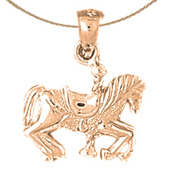 14K or 18K Gold Carousel Horse Pendant