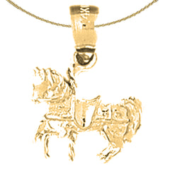 Colgante de caballo carrusel de oro de 14 quilates o 18 quilates