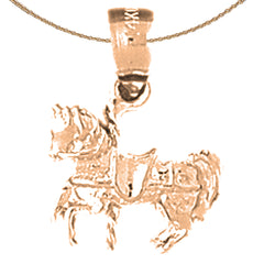 Colgante de caballo carrusel de oro de 14 quilates o 18 quilates