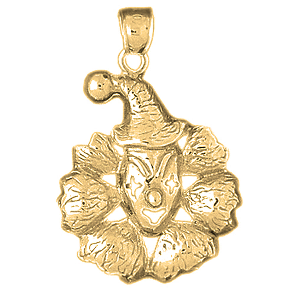 10K, 14K or 18K Gold Clown Pendant