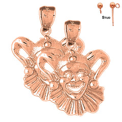 14K or 18K Gold Clown, Jester Earrings