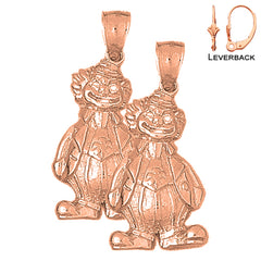 14K or 18K Gold Clown Earrings