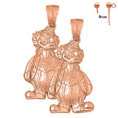 14K or 18K Gold Clown Earrings