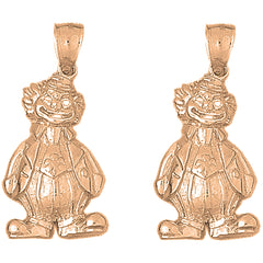 14K or 18K Gold 37mm Clown Earrings