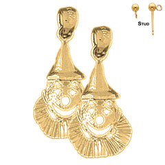 14K or 18K Gold Clown Earrings