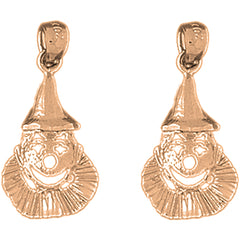 14K or 18K Gold 25mm Clown Earrings