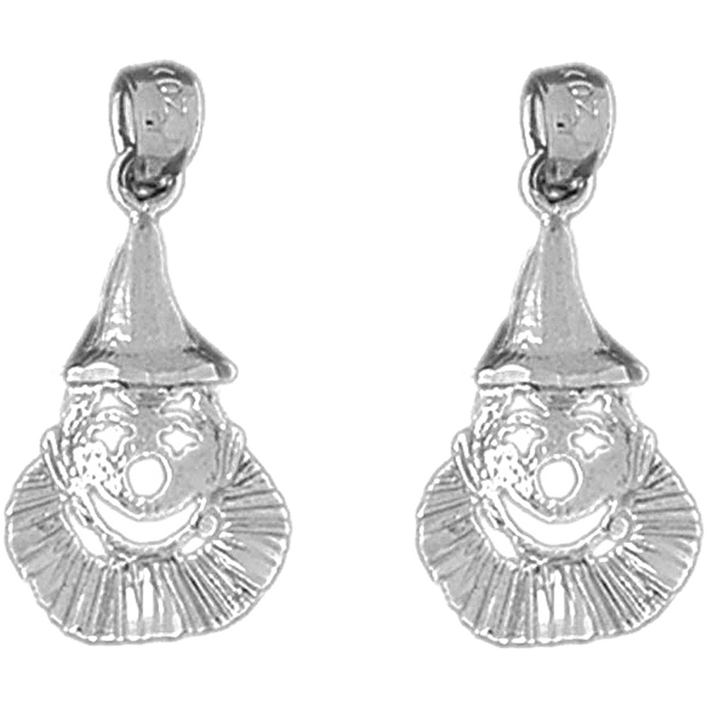 Sterling Silver 25mm Clown Earrings