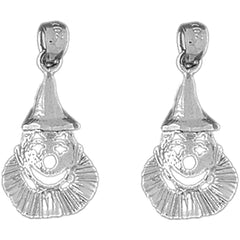 Sterling Silver 25mm Clown Earrings