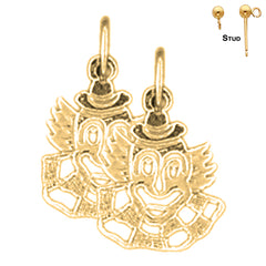 14K or 18K Gold Clown Earrings