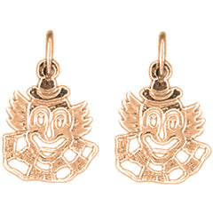 14K or 18K Gold 16mm Clown Earrings