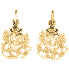 14K or 18K Gold 16mm Clown Earrings