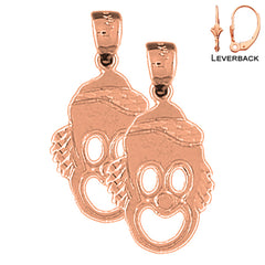 14K or 18K Gold Clown Earrings