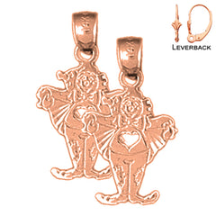 14K or 18K Gold Clown Earrings