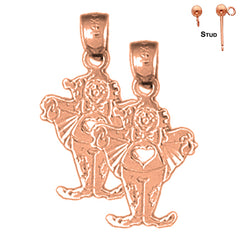 14K or 18K Gold Clown Earrings