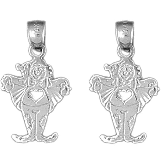 Sterling Silver 22mm Clown Earrings