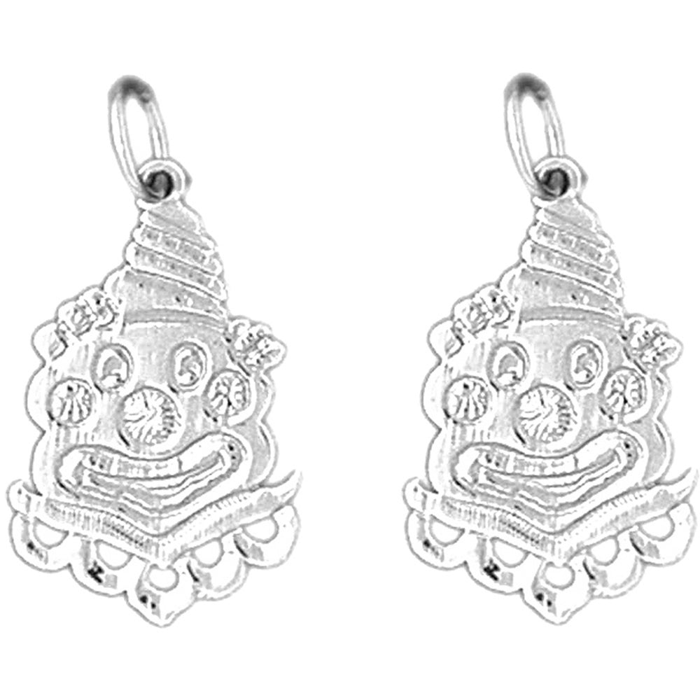 Sterling Silver 22mm Clown Earrings