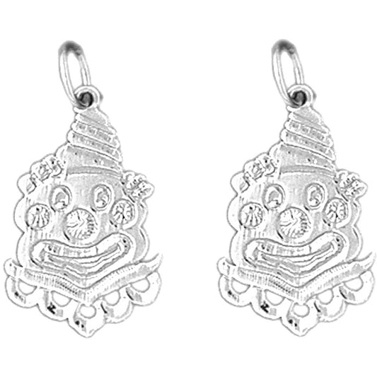 Sterling Silver 22mm Clown Earrings