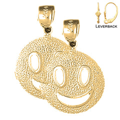 14K or 18K Gold Happy Face Earrings