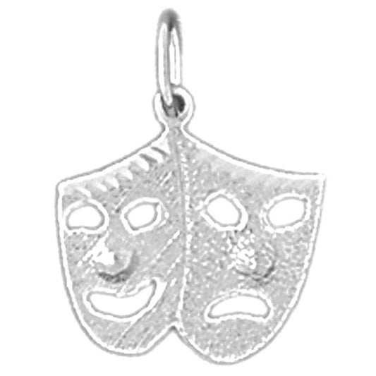 14K or 18K Gold Drama Mask, Laugh Now, Cry Later Pendant