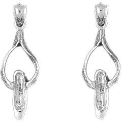 Sterling Silver 31mm Ballerina Shoe Earrings