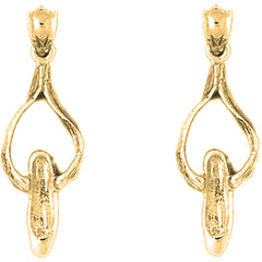 Yellow Gold-plated Silver 31mm Ballerina Shoe Earrings