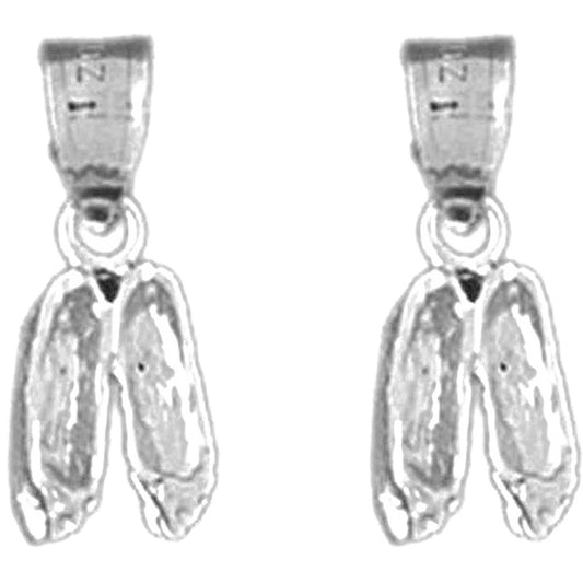 Sterling Silver 17mm Dance Shoes Earrings