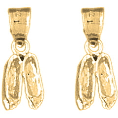 Yellow Gold-plated Silver 17mm Dance Shoes Earrings