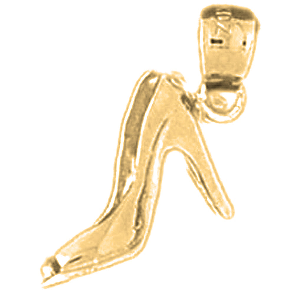 14K or 18K Gold 3D High Heel Shoe Pendant