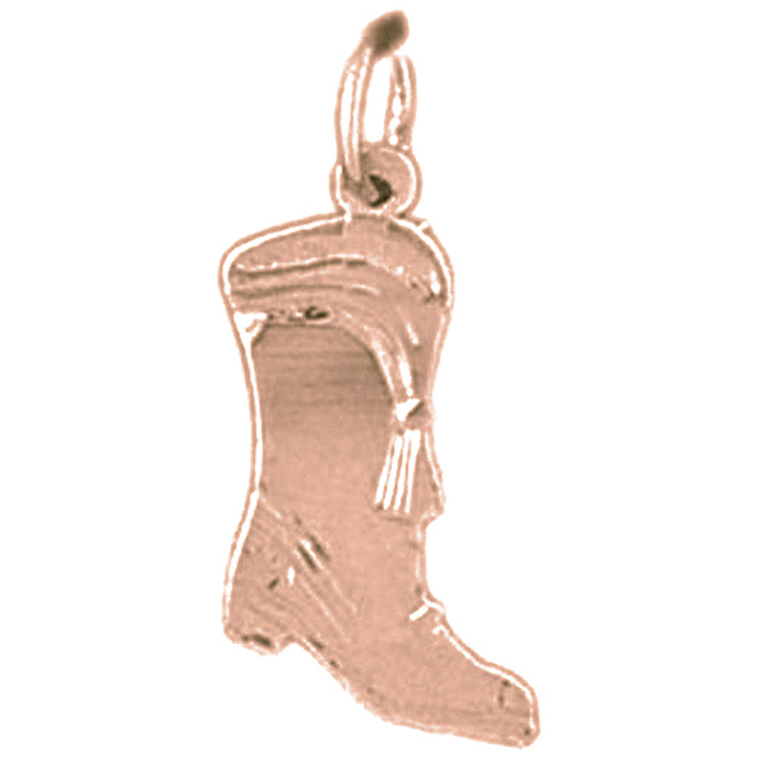 14K or 18K Gold Boot Pendant