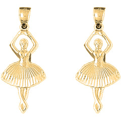 14K or 18K Gold 34mm 5th Position Ballerina Earrings