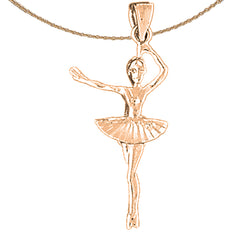 Ballerina-Anhänger aus 14 Karat oder 18 Karat Gold