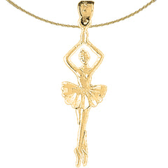 Ballerina-Anhänger in 5. Position aus 14 Karat oder 18 Karat Gold
