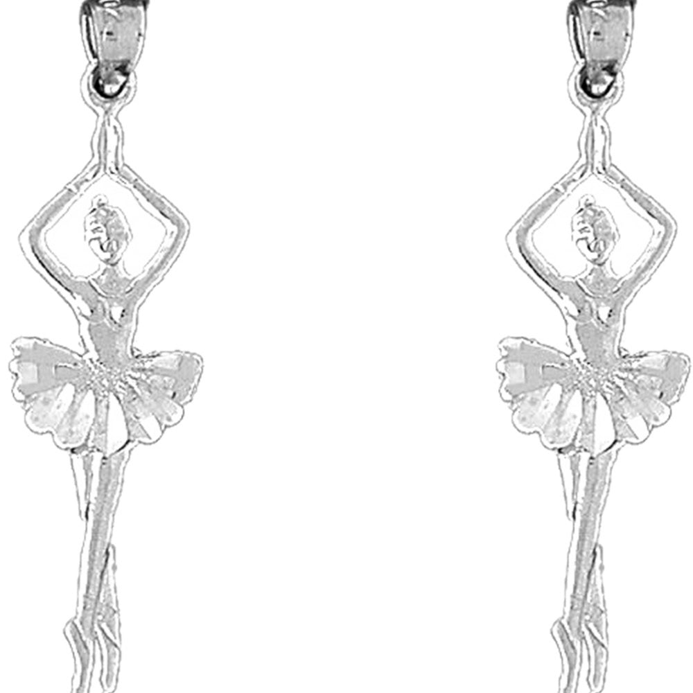 Sterling Silver 41mm 5th Position Ballerina Earrings