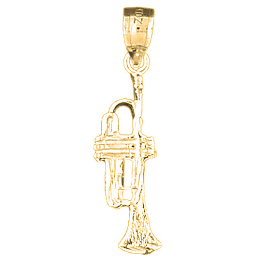 14K or 18K Gold Trumpet Pendant
