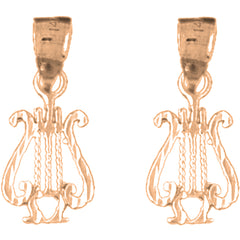 14K or 18K Gold 20mm Harp Earrings