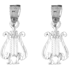 Sterling Silver 20mm Harp Earrings