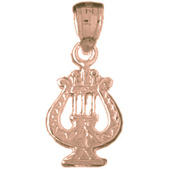 14K or 18K Gold Harp Pendant