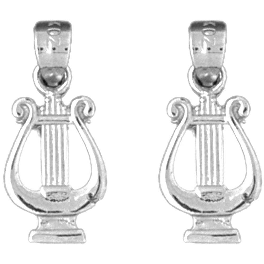 Sterling Silver 19mm Piano Earrings