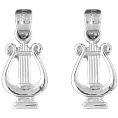 Sterling Silver 19mm Piano Earrings