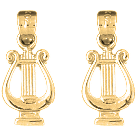 Yellow Gold-plated Silver 19mm Piano Earrings
