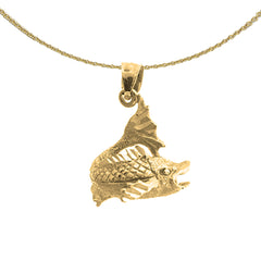 14K or 18K Gold Bass Pendant