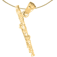 14K or 18K Gold 3D Flute Pendant