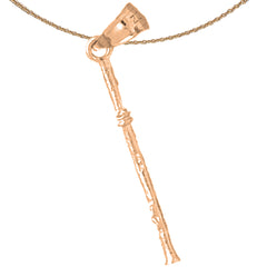 14K or 18K Gold 3D Flute Pendant