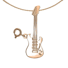 14K oder 18K Gold E-Gitarre Anhänger